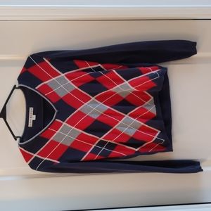 Tommy Hilfiger Cotton Argyle Sweater Size M